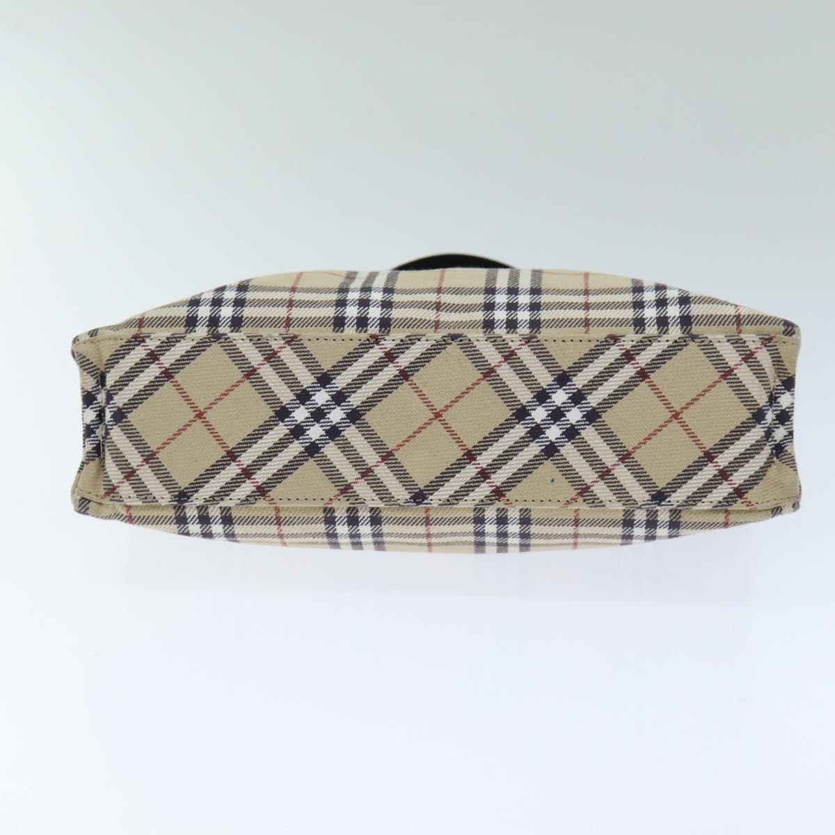 BURBERRY Nova Check Blue Label Hand Bag Canvas Beige Auth yk12723