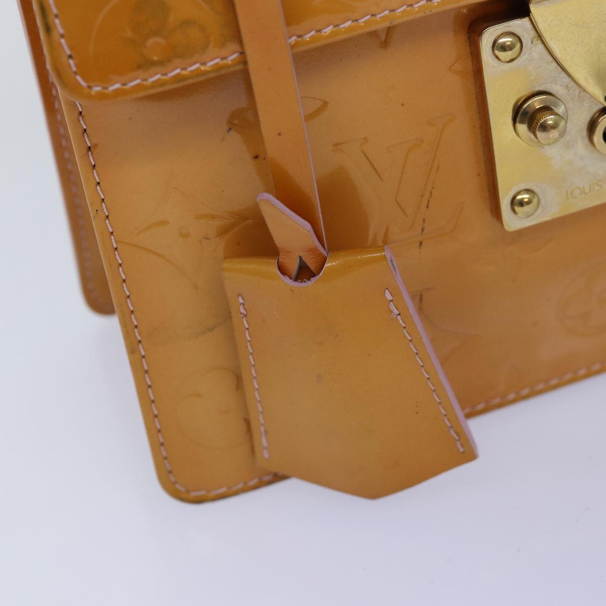 LOUIS VUITTON Vernis Spring Street Hand Bag Marshmallow Pink M91033 Auth yk12743
