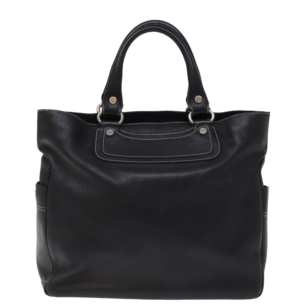 CELINE Boogie bag Hand Bag Leather Black Auth yk12744