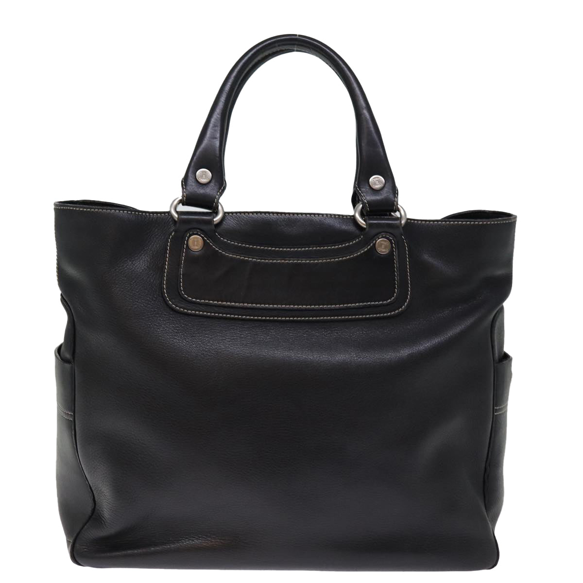 CELINE Boogie bag Hand Bag Leather Black Auth yk12744