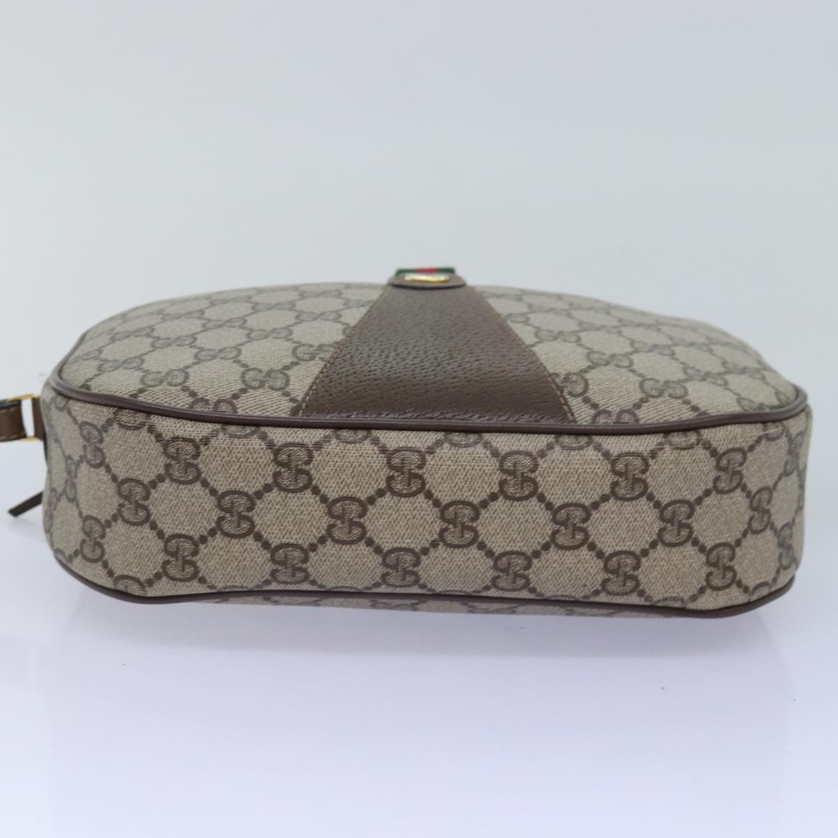 GUCCI GG Supreme Web Sherry Line Clutch Bag PVC Beige Red 89 01 034 Auth yk12747