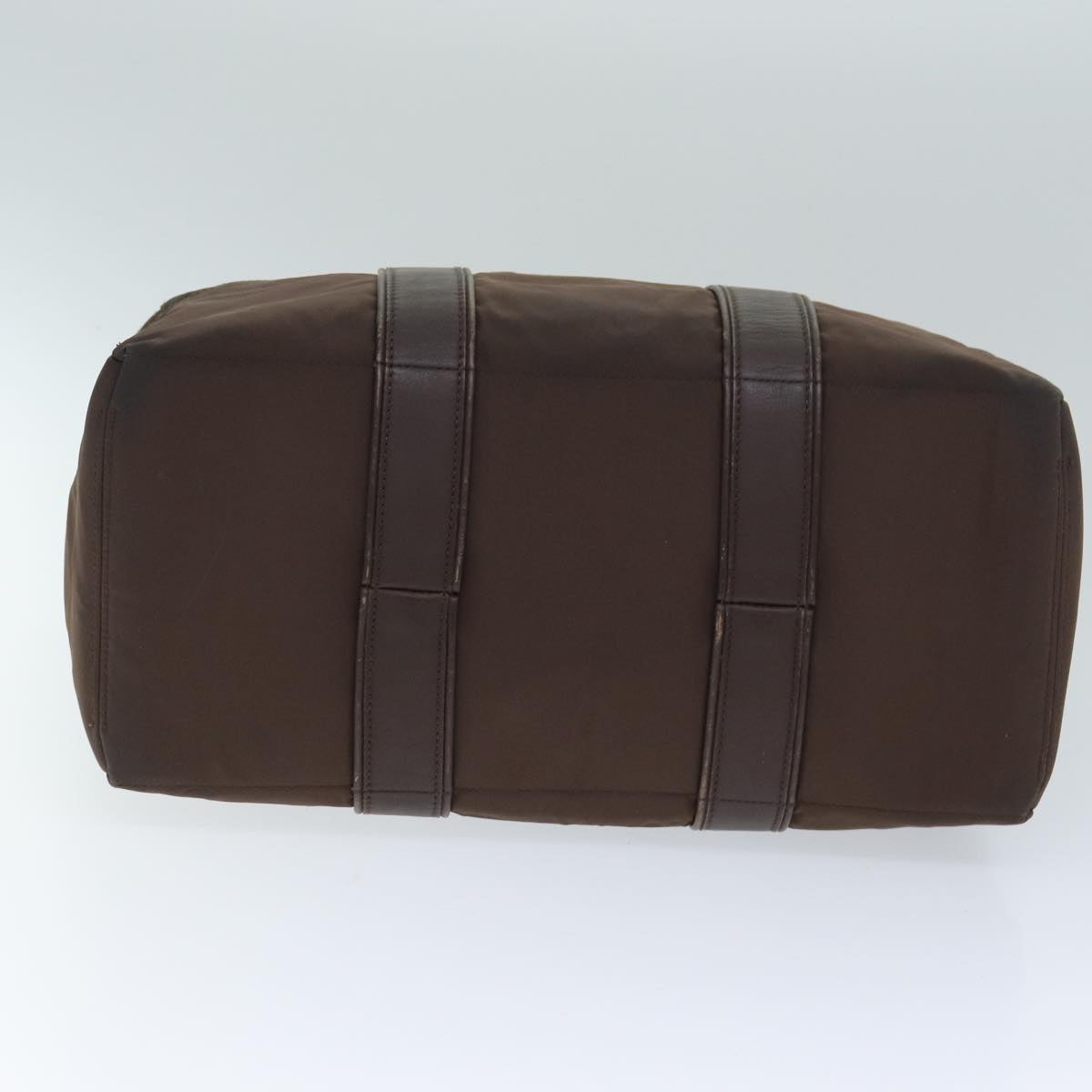 HERMES Akapu Luco MM Hand Bag Nylon Brown Auth yk12755