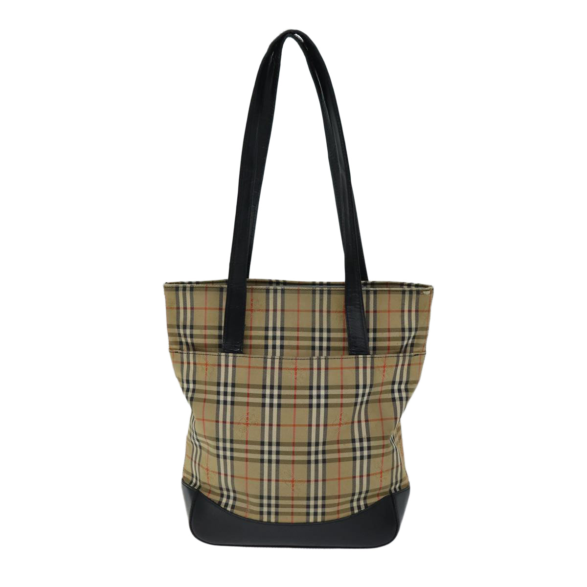 BURBERRY Nova Check Tote Bag Canvas Beige Auth yk12758