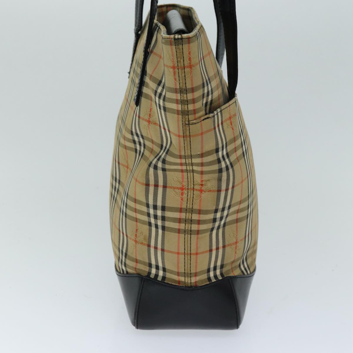 BURBERRY Nova Check Tote Bag Canvas Beige Auth yk12758