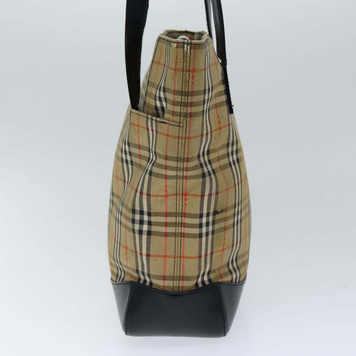 BURBERRY Nova Check Tote Bag Canvas Beige Auth yk12758