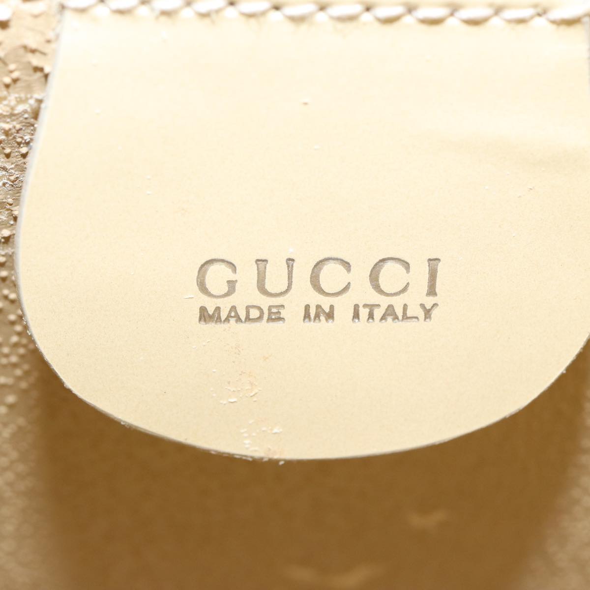 GUCCI Hand Bag Enamel 2way Beige Auth yk12770