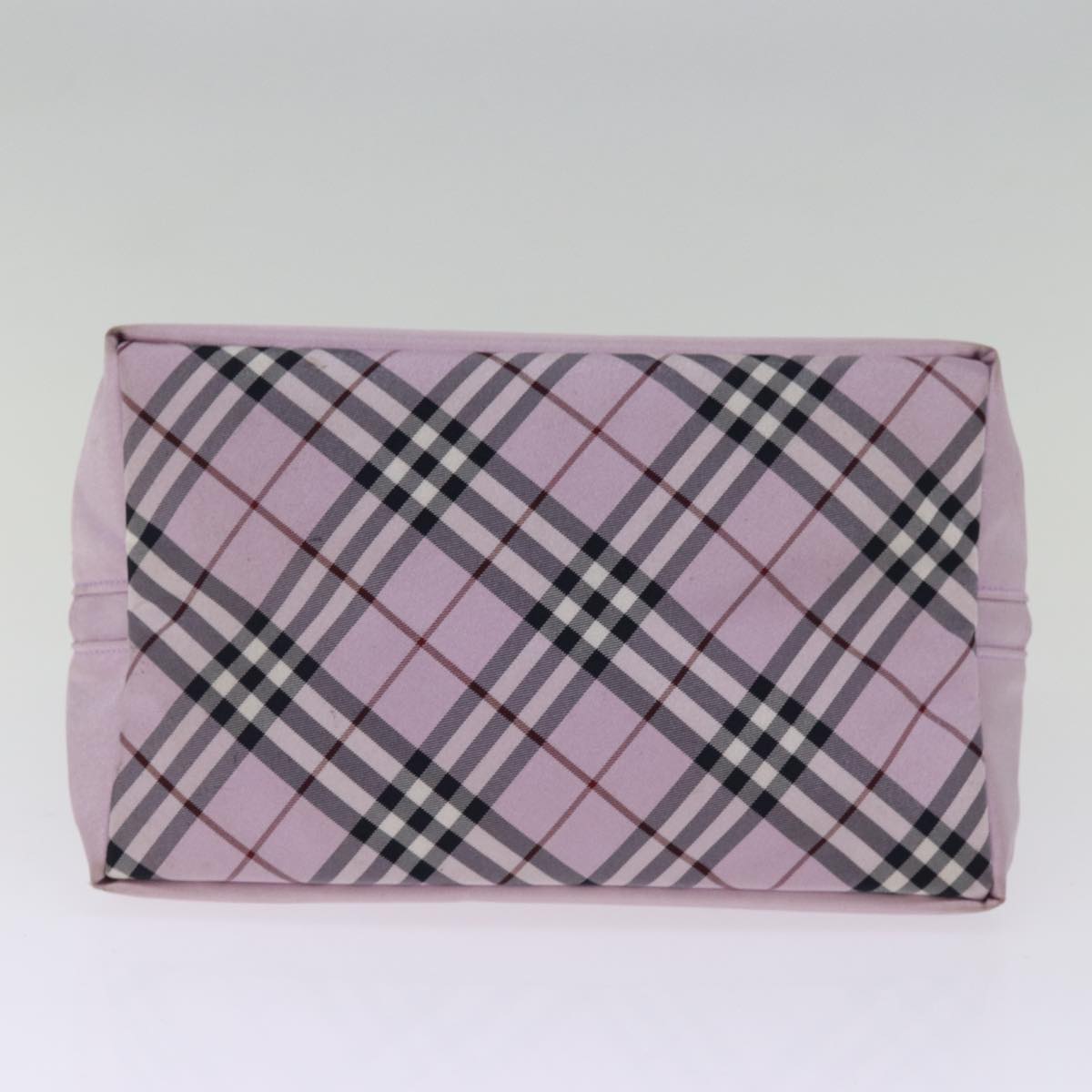 BURBERRY Nova Check Blue Label Hand Bag Nylon Pink Auth yk12779