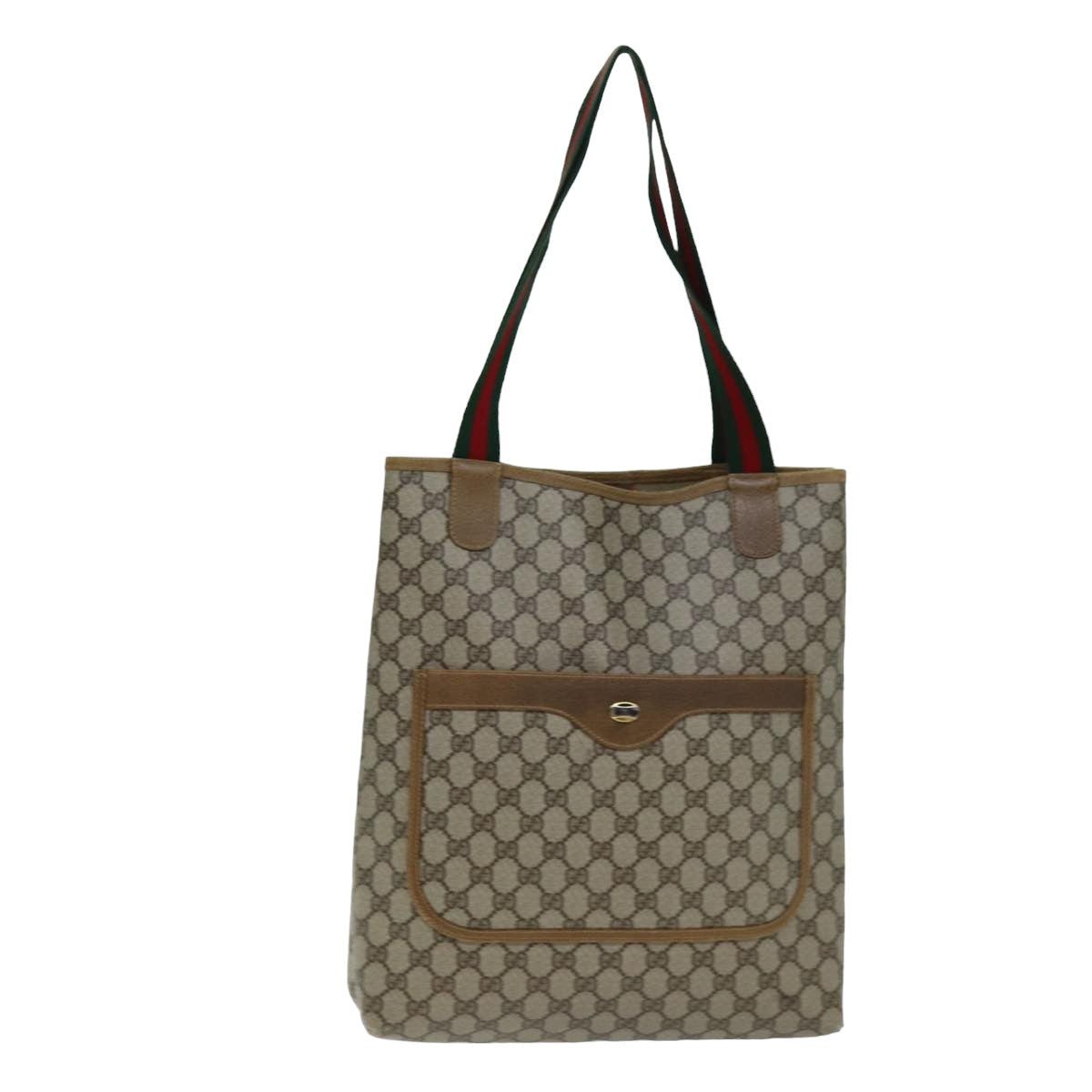 GUCCI GG Supreme Web Sherry Line Tote Bag Beige Red Green 40 02 003 Auth yk12812 - 0