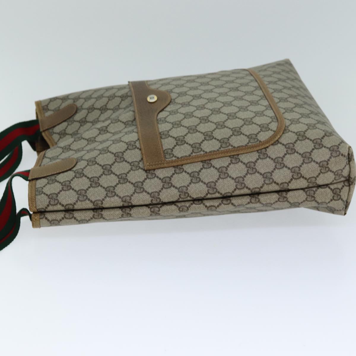 GUCCI GG Supreme Web Sherry Line Tote Bag Beige Red Green 40 02 003 Auth yk12812