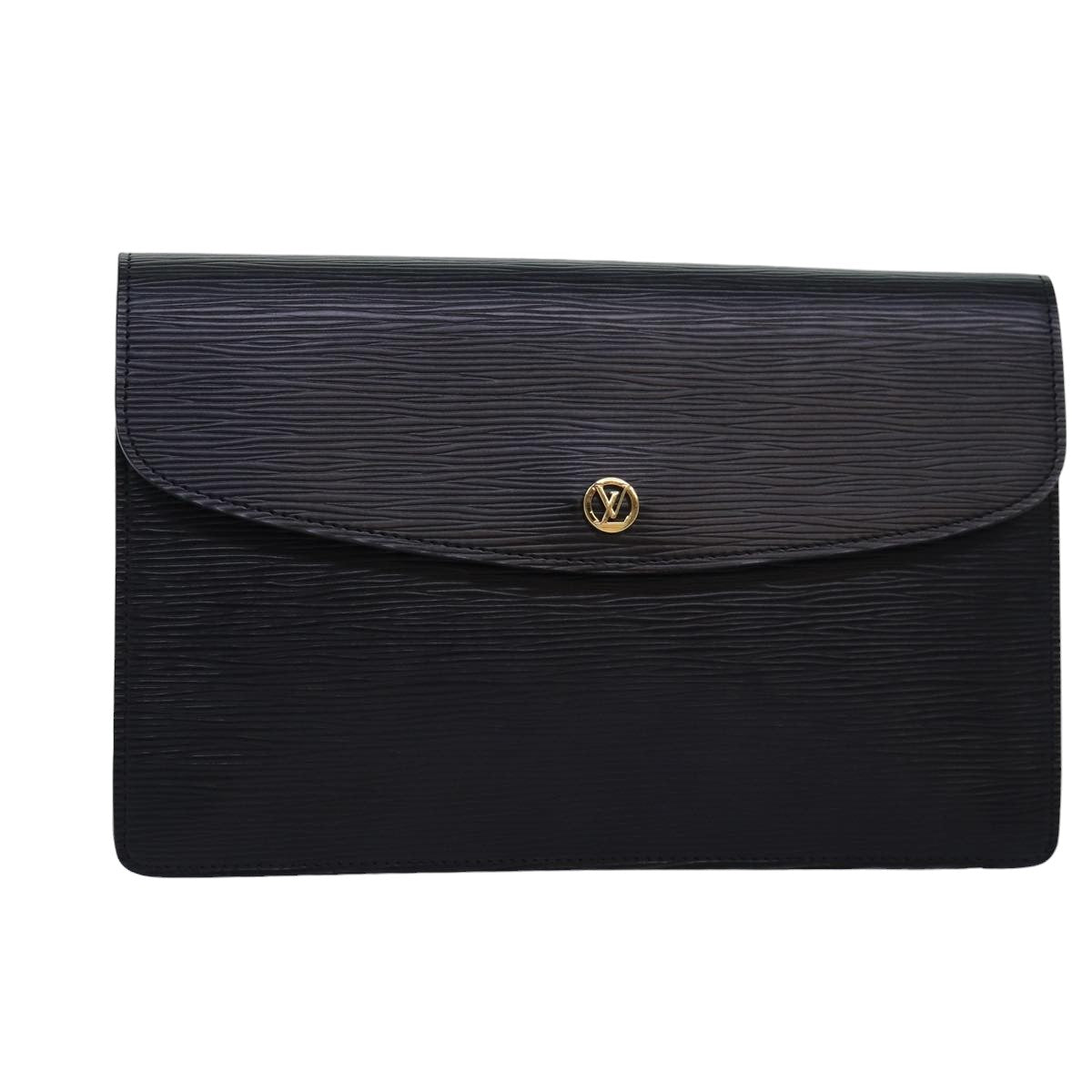 LOUIS VUITTON Epi Montaigne 27 Clutch Bag Black M52652 LV Auth yk12841