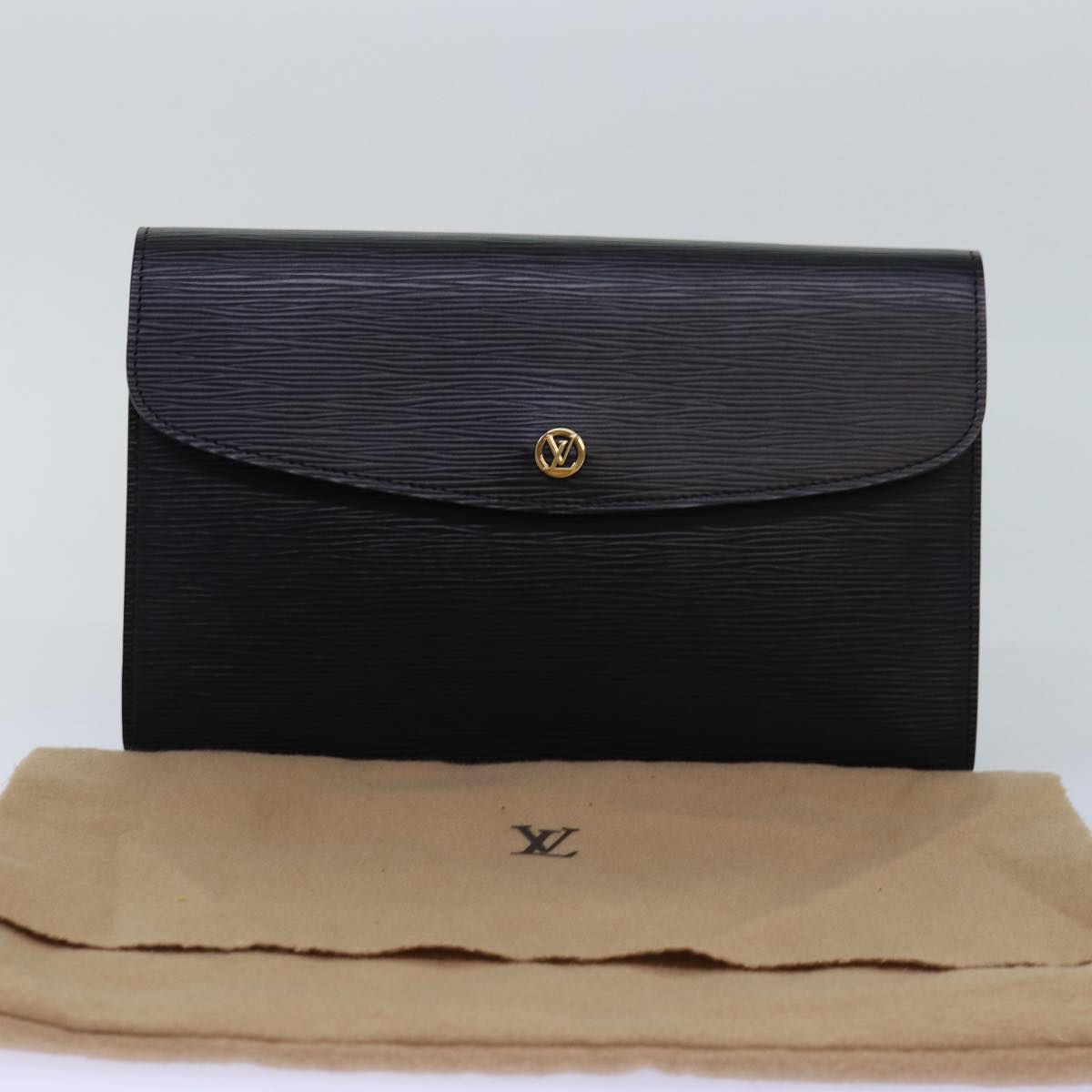 LOUIS VUITTON Epi Montaigne 27 Clutch Bag Black M52652 LV Auth yk12841