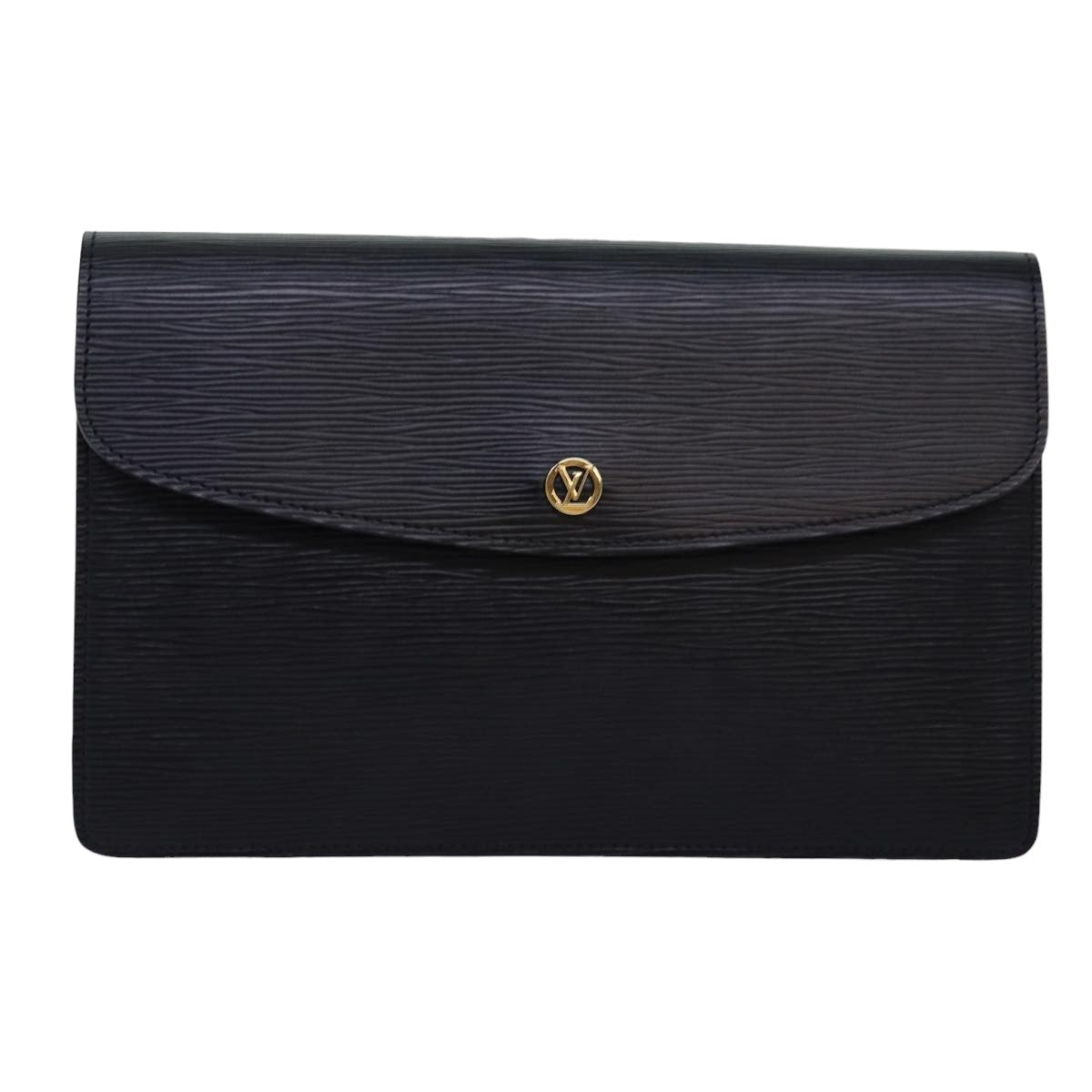 LOUIS VUITTON Epi Montaigne 27 Clutch Bag Black M52652 LV Auth yk12841