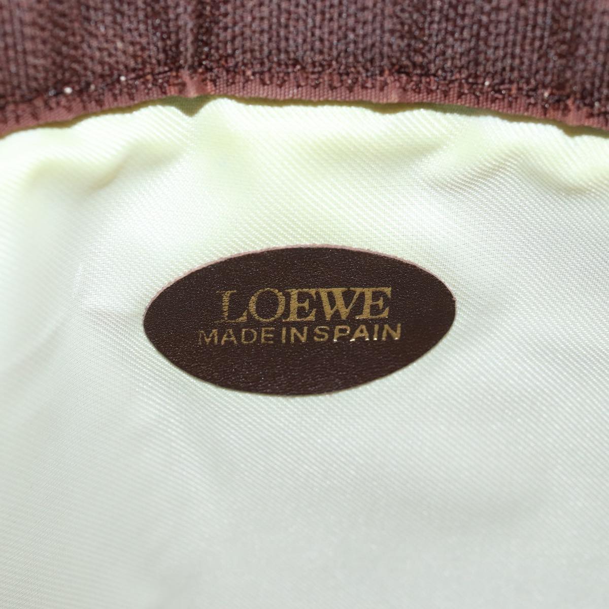 LOEWE Anagram Pouch Suede Beige Auth yk12850