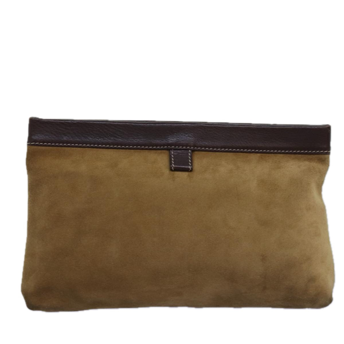 LOEWE Anagram Pouch Suede Beige Auth yk12850 - 0