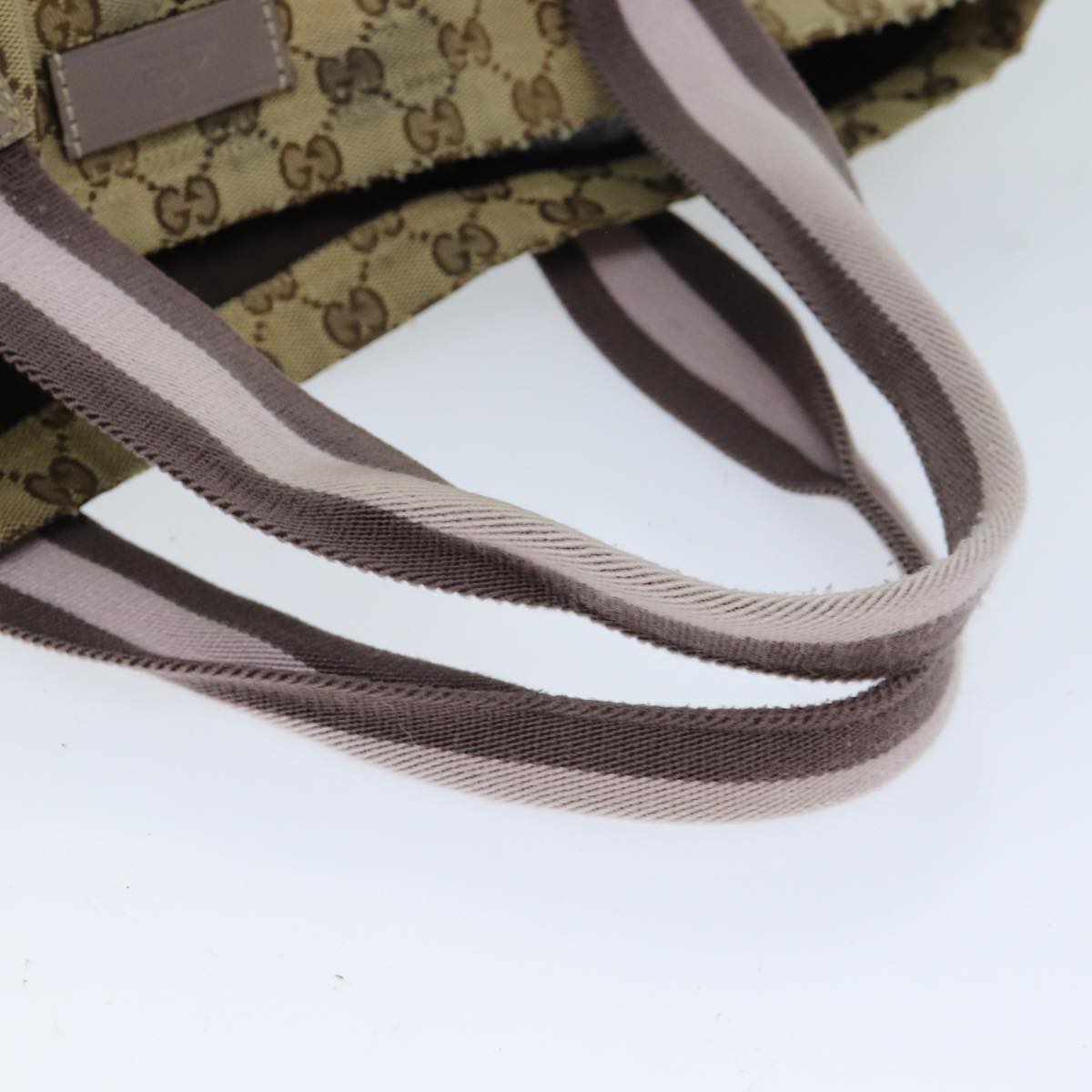 GUCCI GG Canvas Sherry Line Tote Bag Pink Beige 189669 Auth yk12855