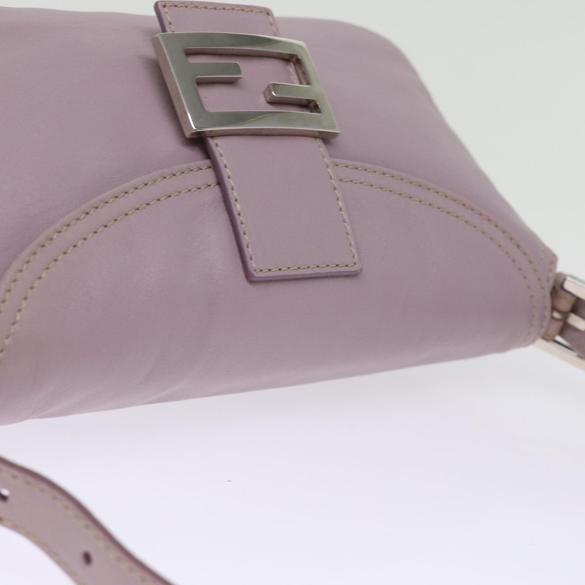 FENDI Mamma Baguette Shoulder Bag Leather Pink Auth yk12859A