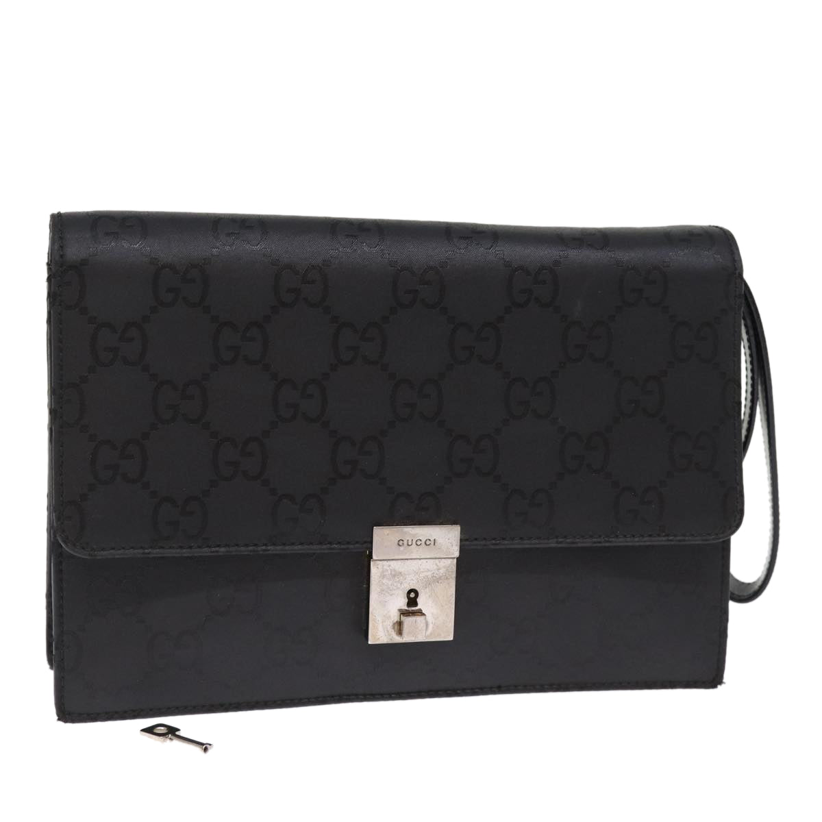 GUCCI GG Canvas Clutch Bag Black Auth yk12865