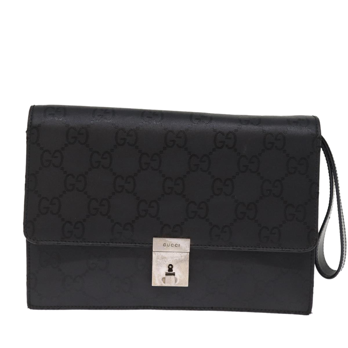 GUCCI GG Canvas Clutch Bag Black Auth yk12865