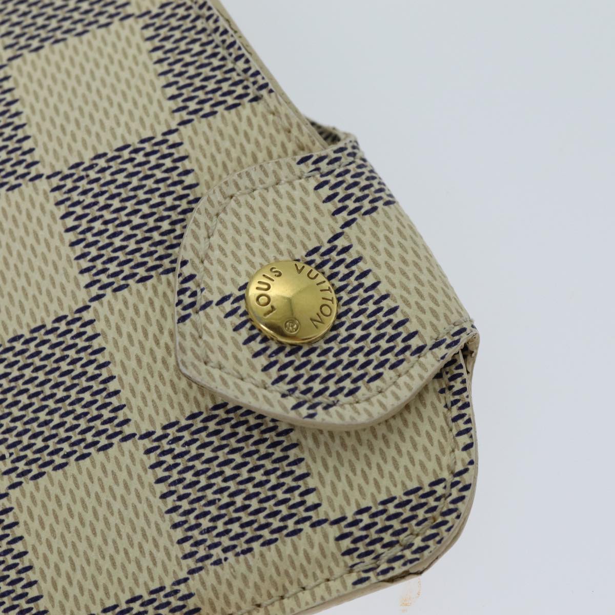 LOUIS VUITTON Damier Azur Etui Lunettes MM Glasses Case N60025 LV Auth yk12876