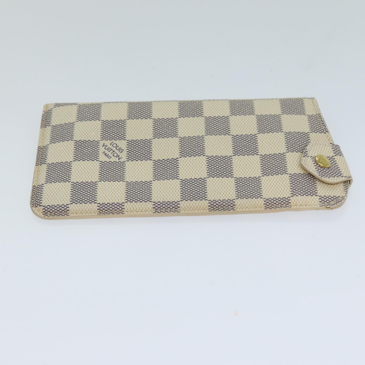 LOUIS VUITTON Damier Azur Etui Lunettes MM Glasses Case N60025 LV Auth yk12876