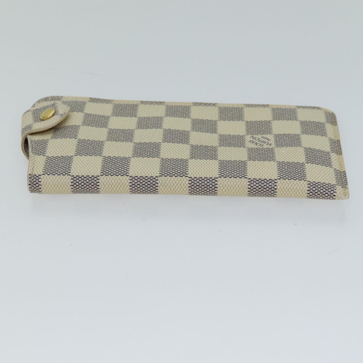 LOUIS VUITTON Damier Azur Etui Lunettes MM Glasses Case N60025 LV Auth yk12876