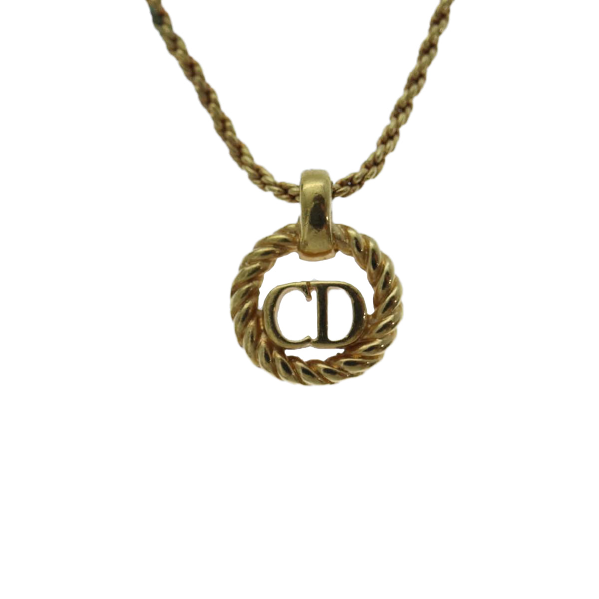 Christian Dior Necklace metal Gold Auth yk12885