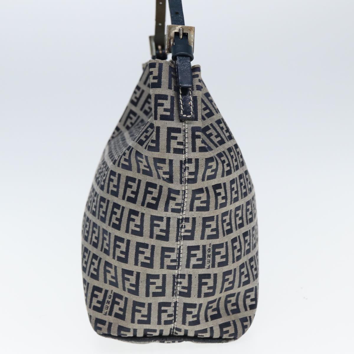 FENDI Zucchino Canvas Hand Bag Navy Auth yk12887