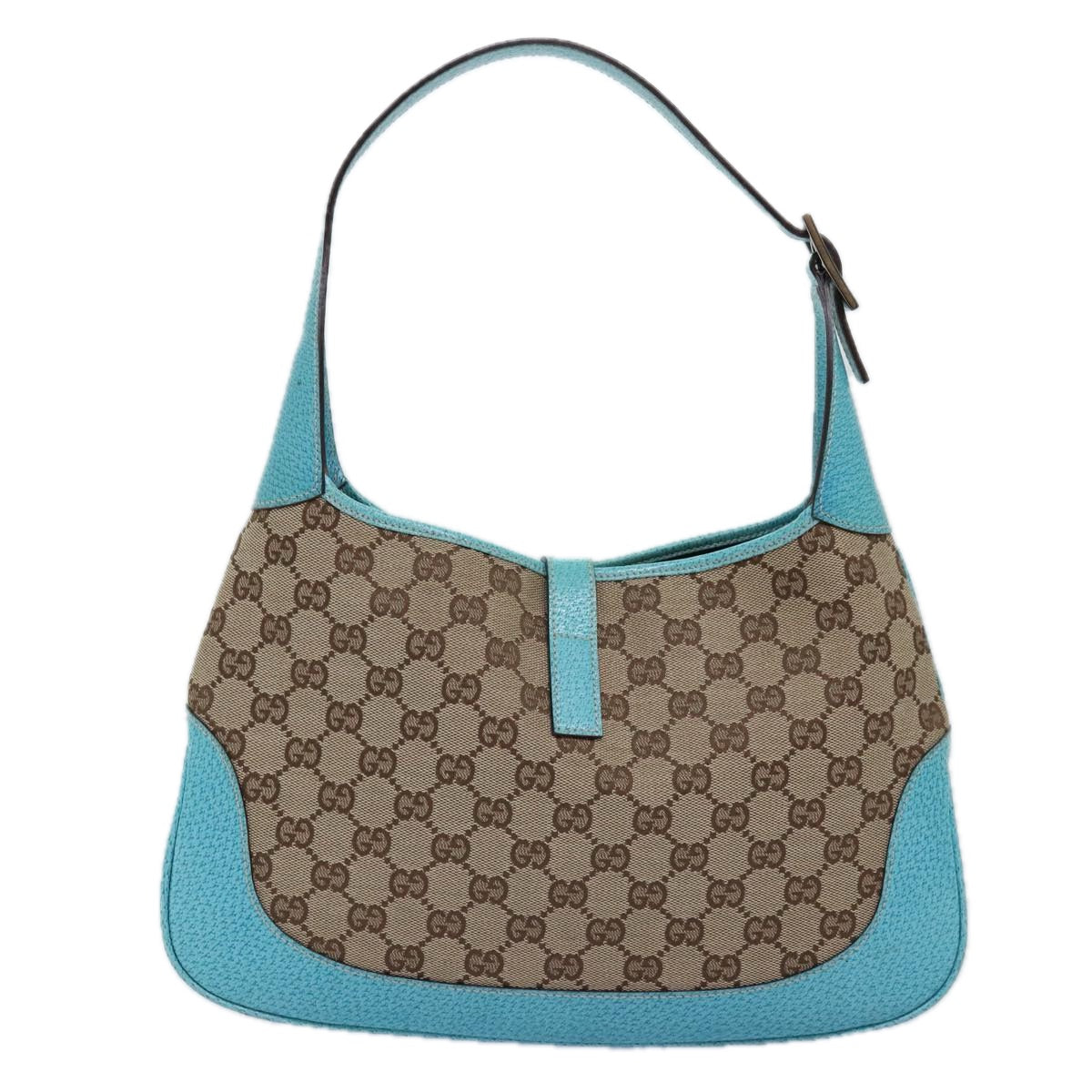 GUCCI Jackie GG Canvas Shoulder Bag Light Blue Beige 00963 Auth yk12888A - 0