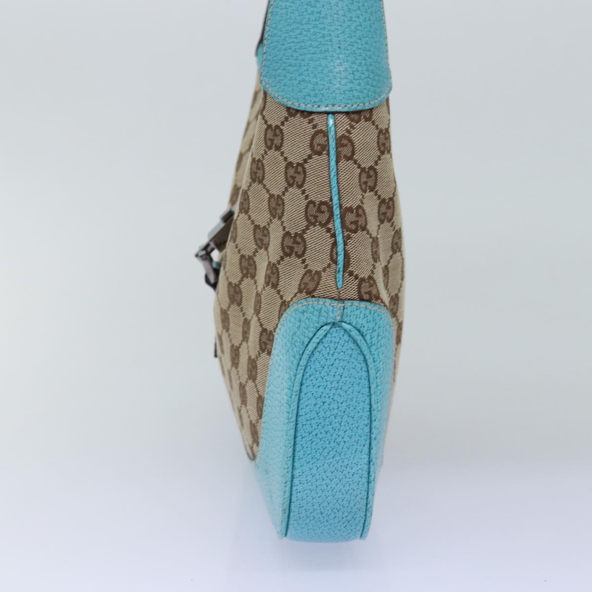 GUCCI Jackie GG Canvas Shoulder Bag Light Blue Beige 00963 Auth yk12888A