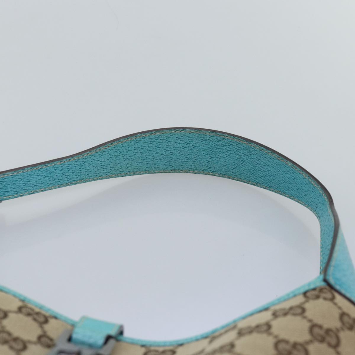 GUCCI Jackie GG Canvas Shoulder Bag Light Blue Beige 00963 Auth yk12888A