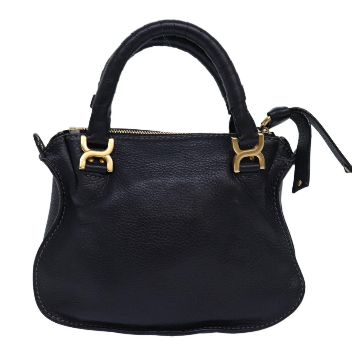 Chloe Baby Mercy Hand Bag Leather 2way Black Auth yk12898 - 0