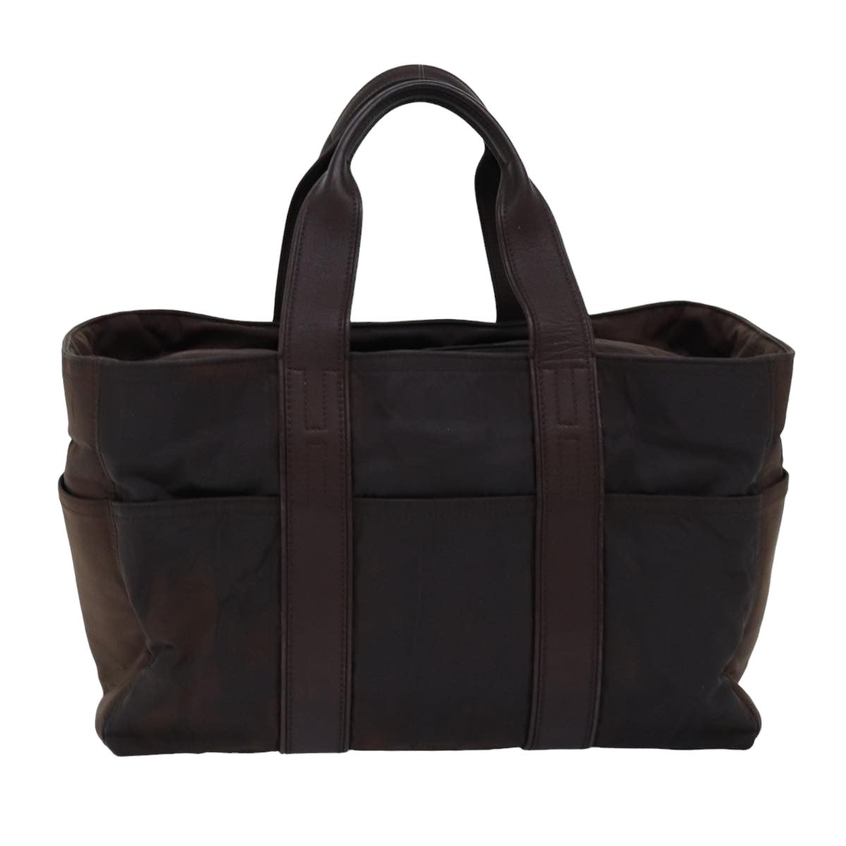 HERMES Akapu Luco MM Hand Bag Nylon Brown Auth yk12902 Brand Street Tokyo