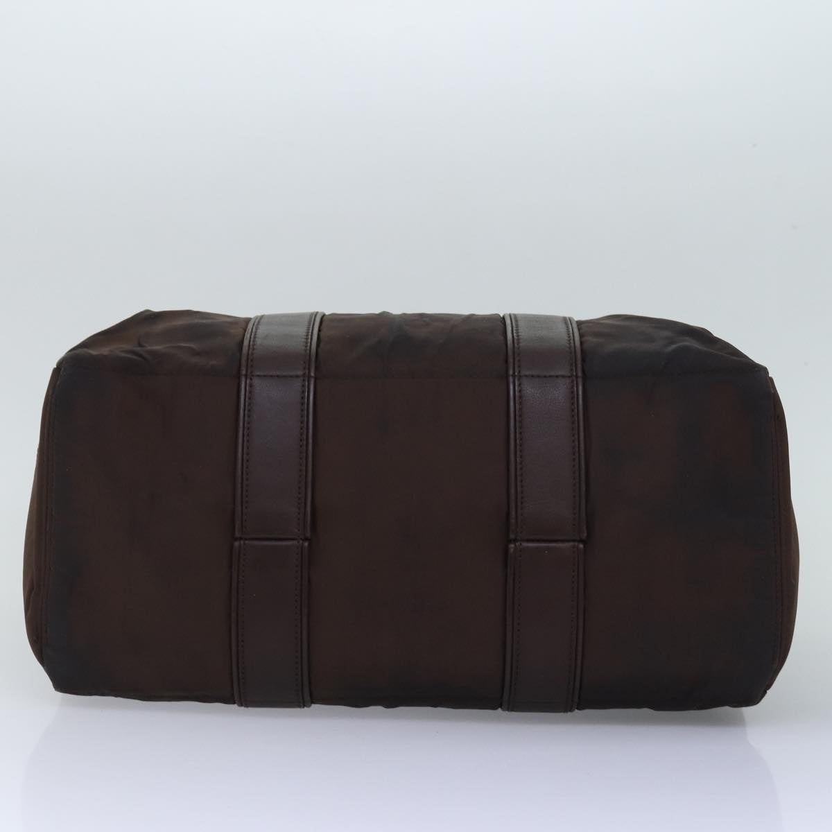 HERMES Akapu Luco MM Hand Bag Nylon Brown Auth yk12902