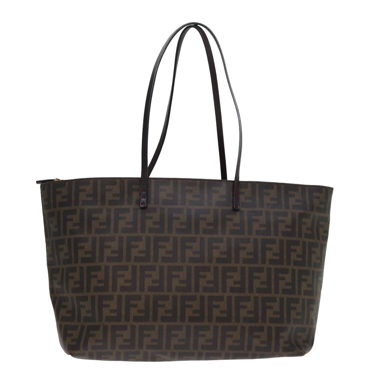 FENDI Zucca Canvas Tote Bag Black Brown Auth yk12917