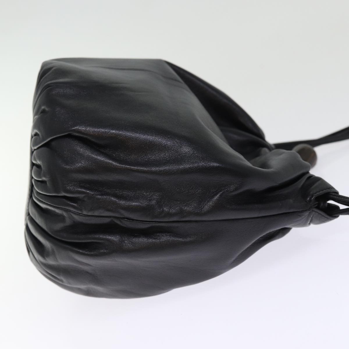 LOEWE Shoulder Bag Leather Black Auth yk12925