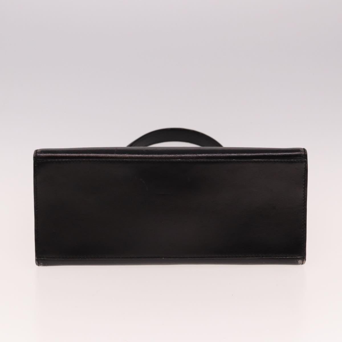 CELINE Hand Bag Leather Black Auth yk12969