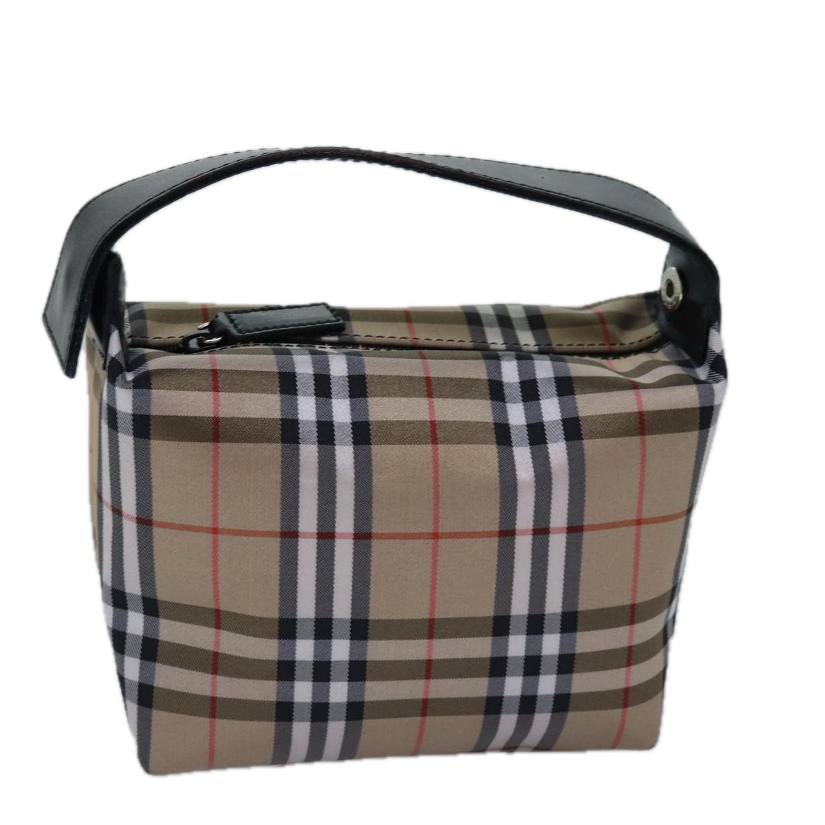 BURBERRY Nova Check Hand Bag Nylon Beige Auth yk12978