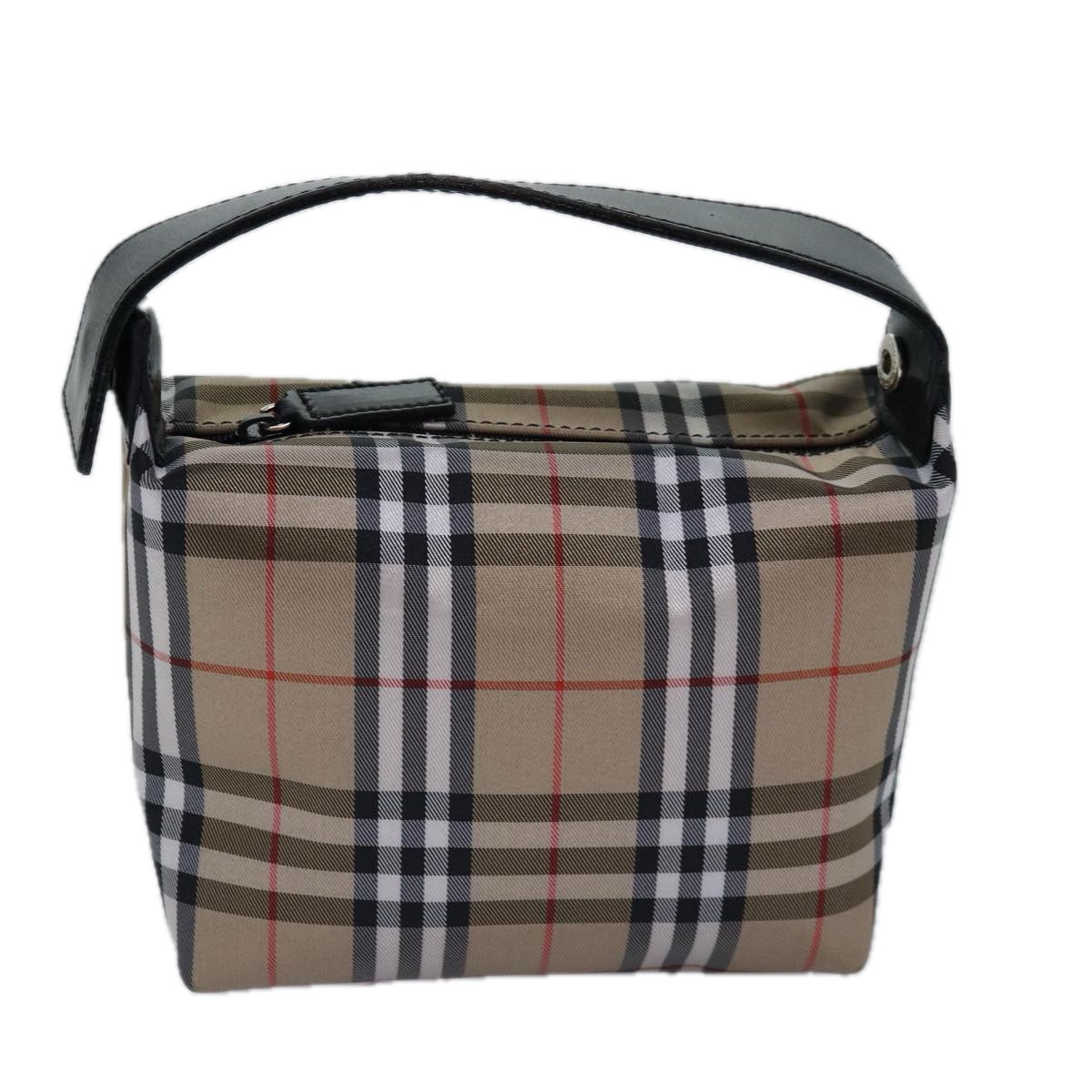 BURBERRY Nova Check Hand Bag Nylon Beige Auth yk12978