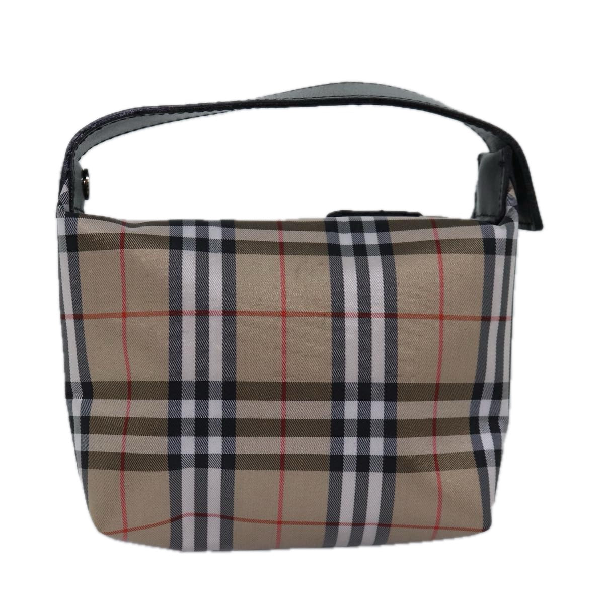 BURBERRY Nova Check Hand Bag Nylon Beige Auth yk12978