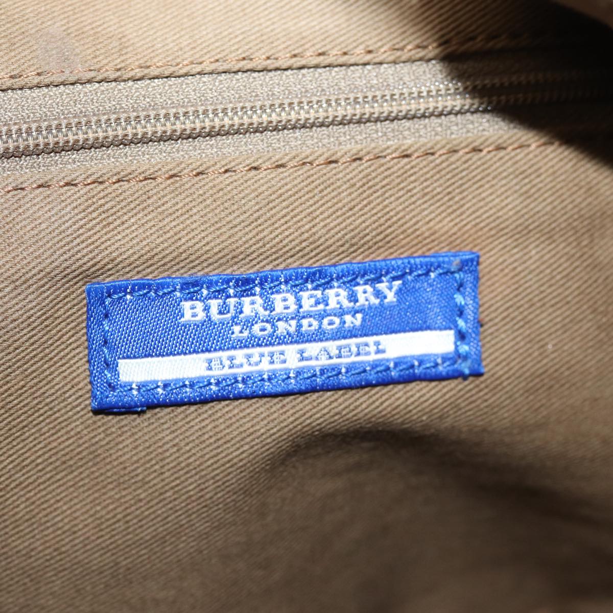 BURBERRY Blue Label Shoulder Bag Canvas Beige Auth yk13006