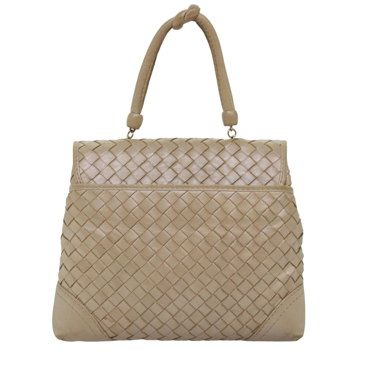 BOTTEGA VENETA INTRECCIATO Hand Bag Leather 2way Beige Auth yk13011 - 0