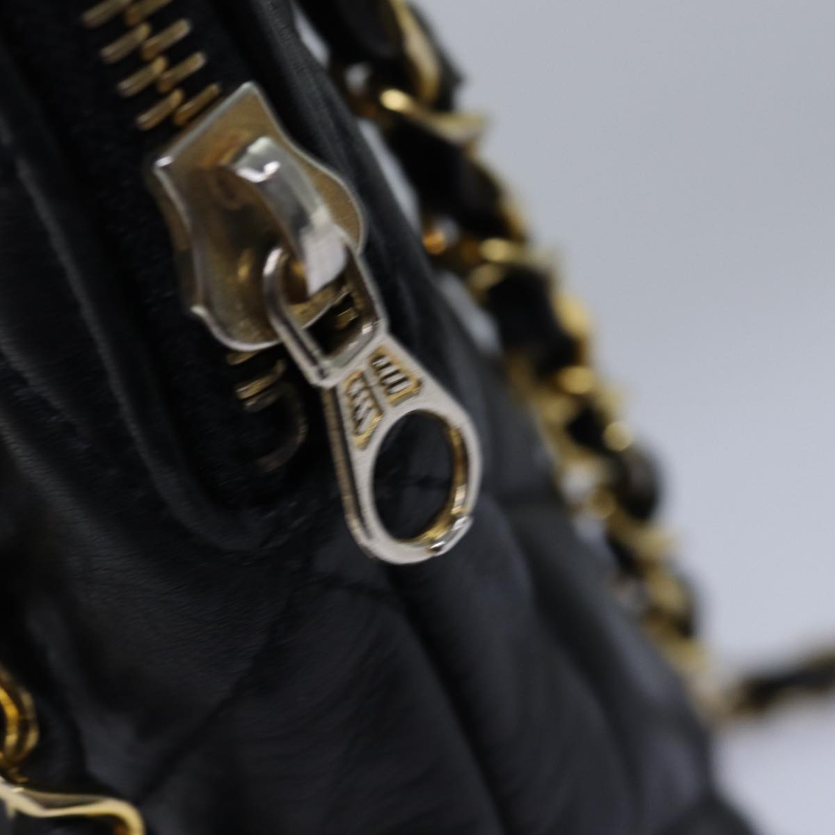 CHANEL Matelasse Chain Shoulder Bag Lamb Skin Black CC Auth yk13018