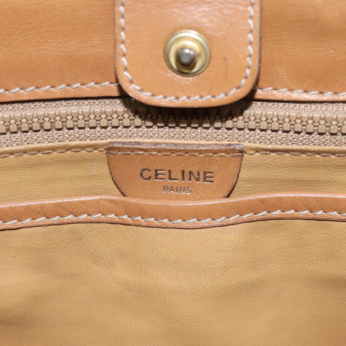 CELINE Macadam Canvas Shoulder Bag PVC Leather Brown Auth yk13031