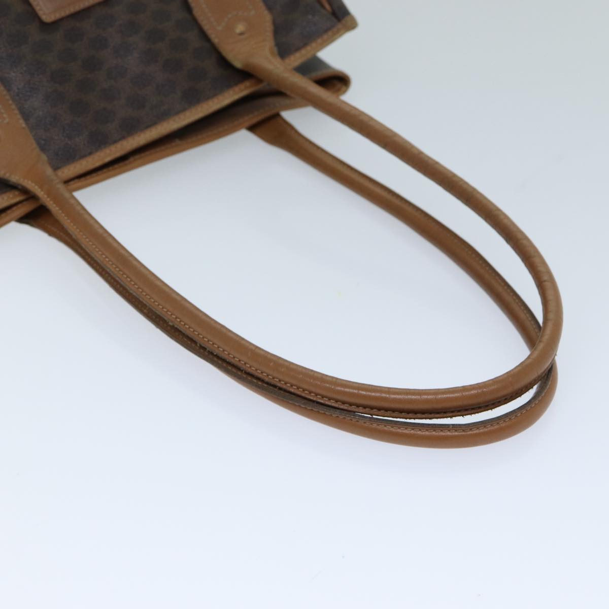 CELINE Macadam Canvas Shoulder Bag PVC Leather Brown Auth yk13031