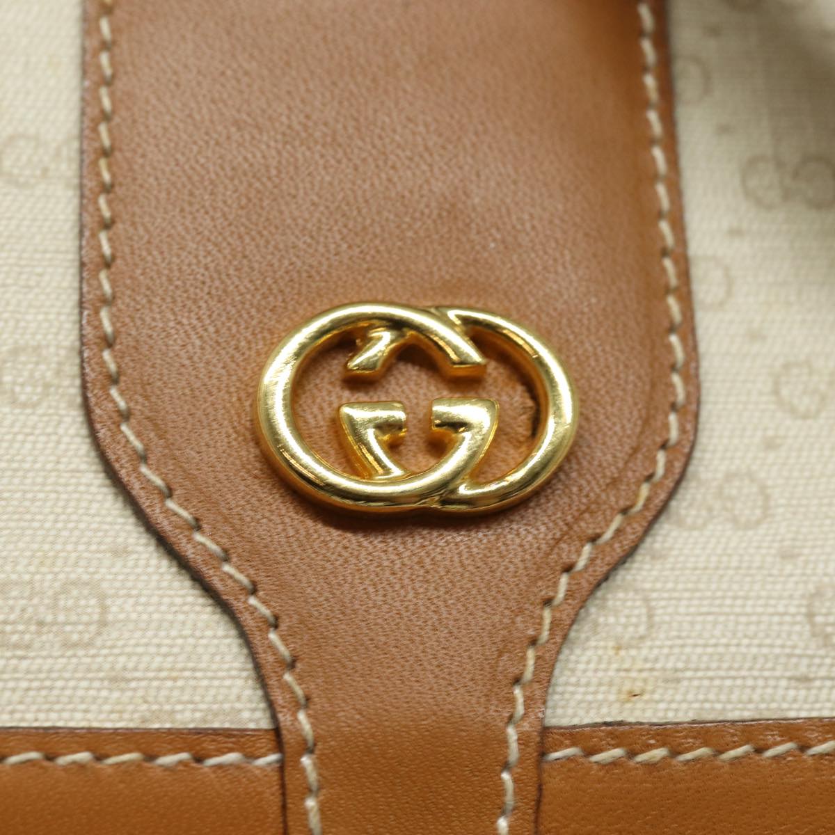 GUCCI Micro GG Supreme Shoulder Bag PVC Leather Beige 001 41 4425 Auth yk13040