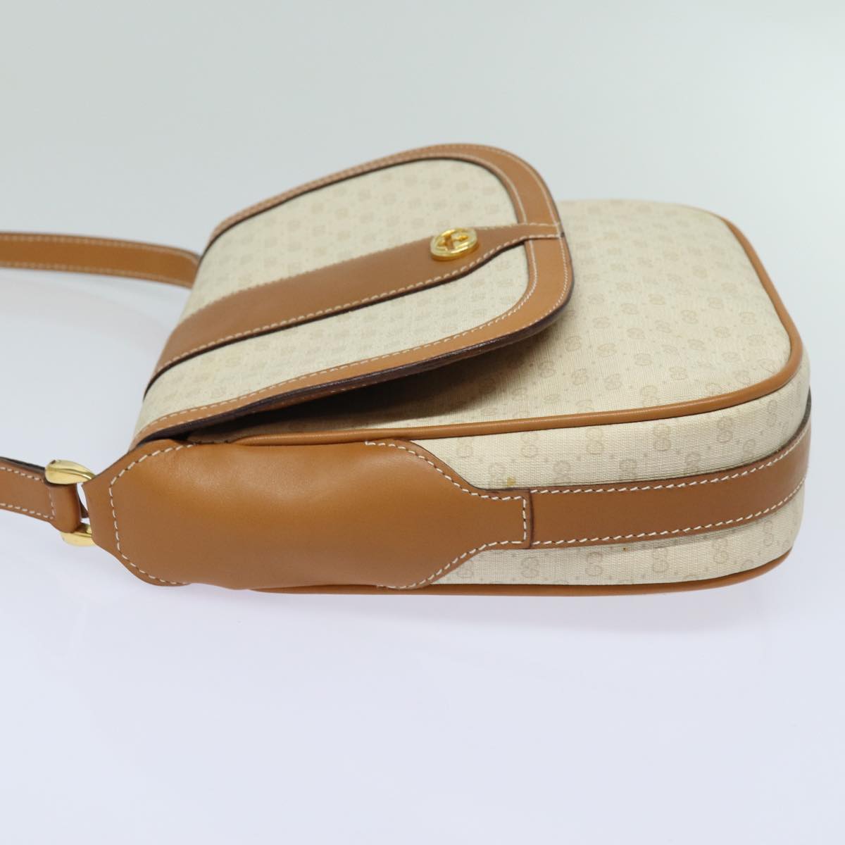 GUCCI Micro GG Supreme Shoulder Bag PVC Leather Beige 001 41 4425 Auth yk13040