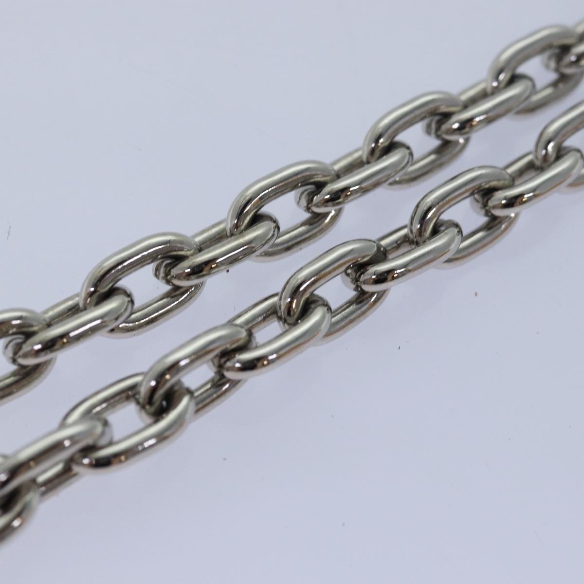 LOUIS VUITTON Wallet Chain Silver LV Auth yk13052