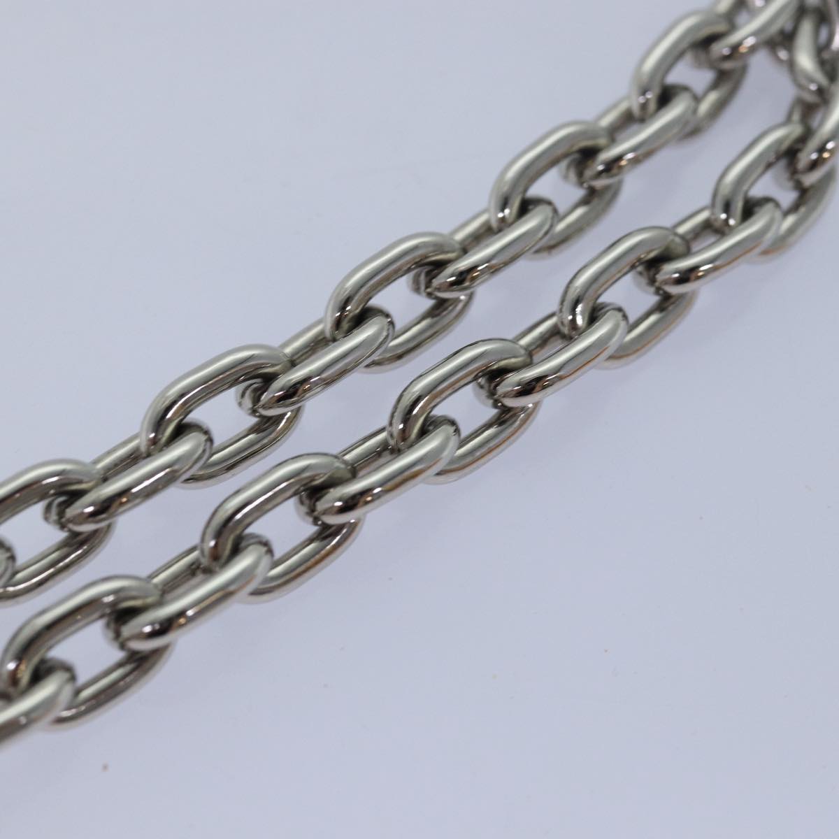 LOUIS VUITTON Wallet Chain Silver LV Auth yk13052