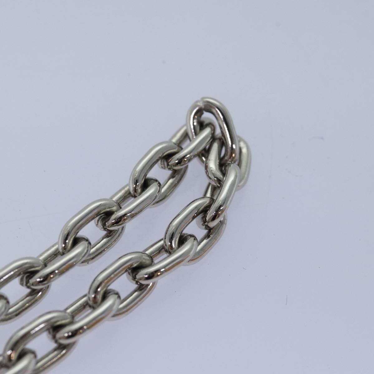 LOUIS VUITTON Wallet Chain Silver LV Auth yk13052