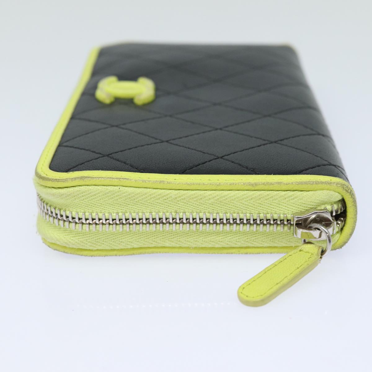 CHANEL Matelasse Long Wallet Leather Black CC Auth yk13055